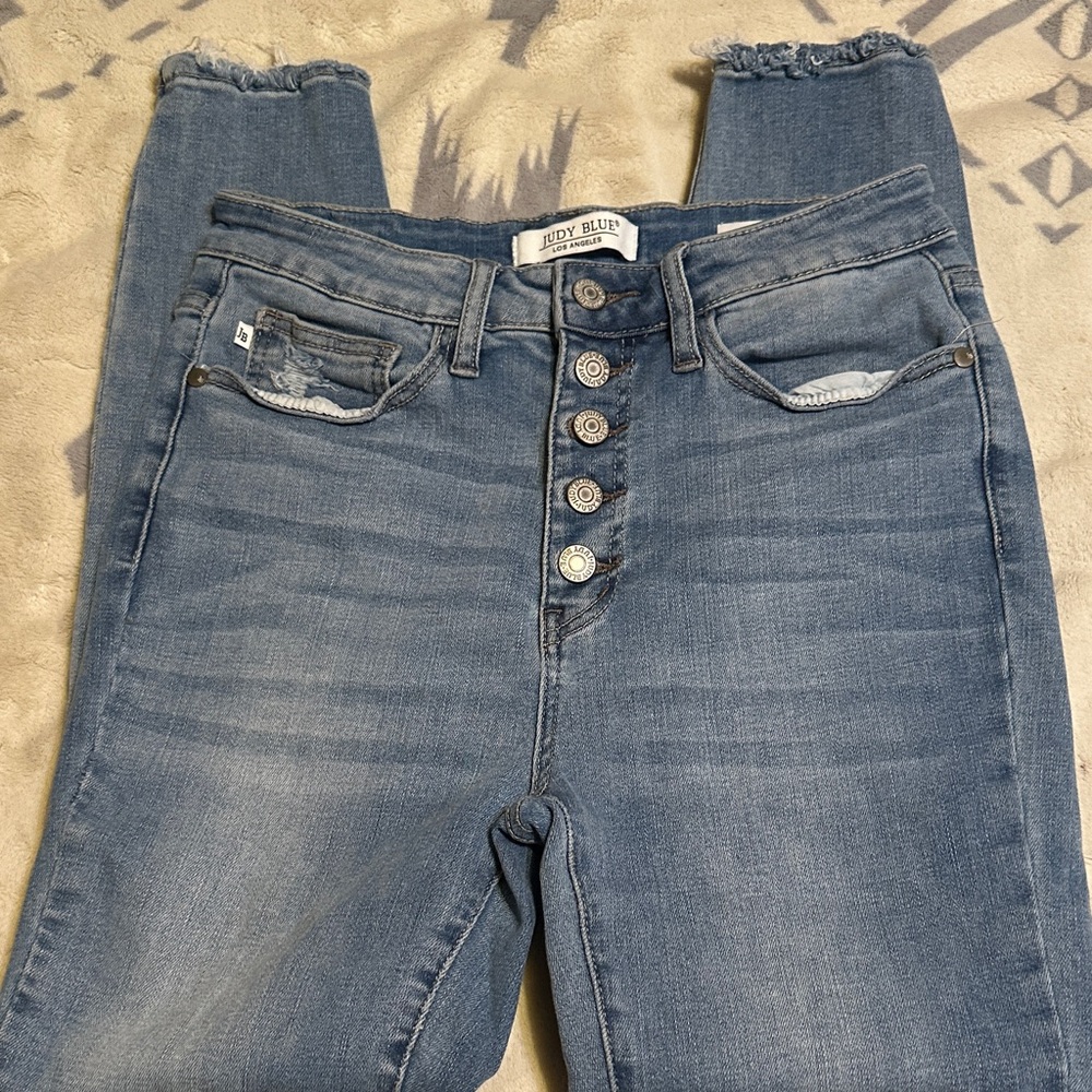 A155.  Judy Blue Light Blue Skinny Jeans